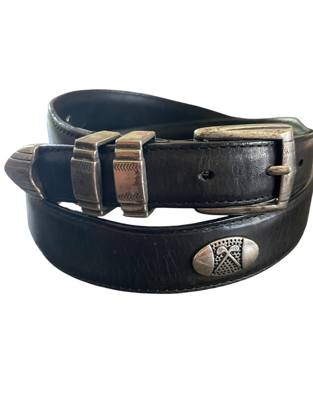 AML 3000 Men's Top Grain Black Leather Golf Club Belt Size 36